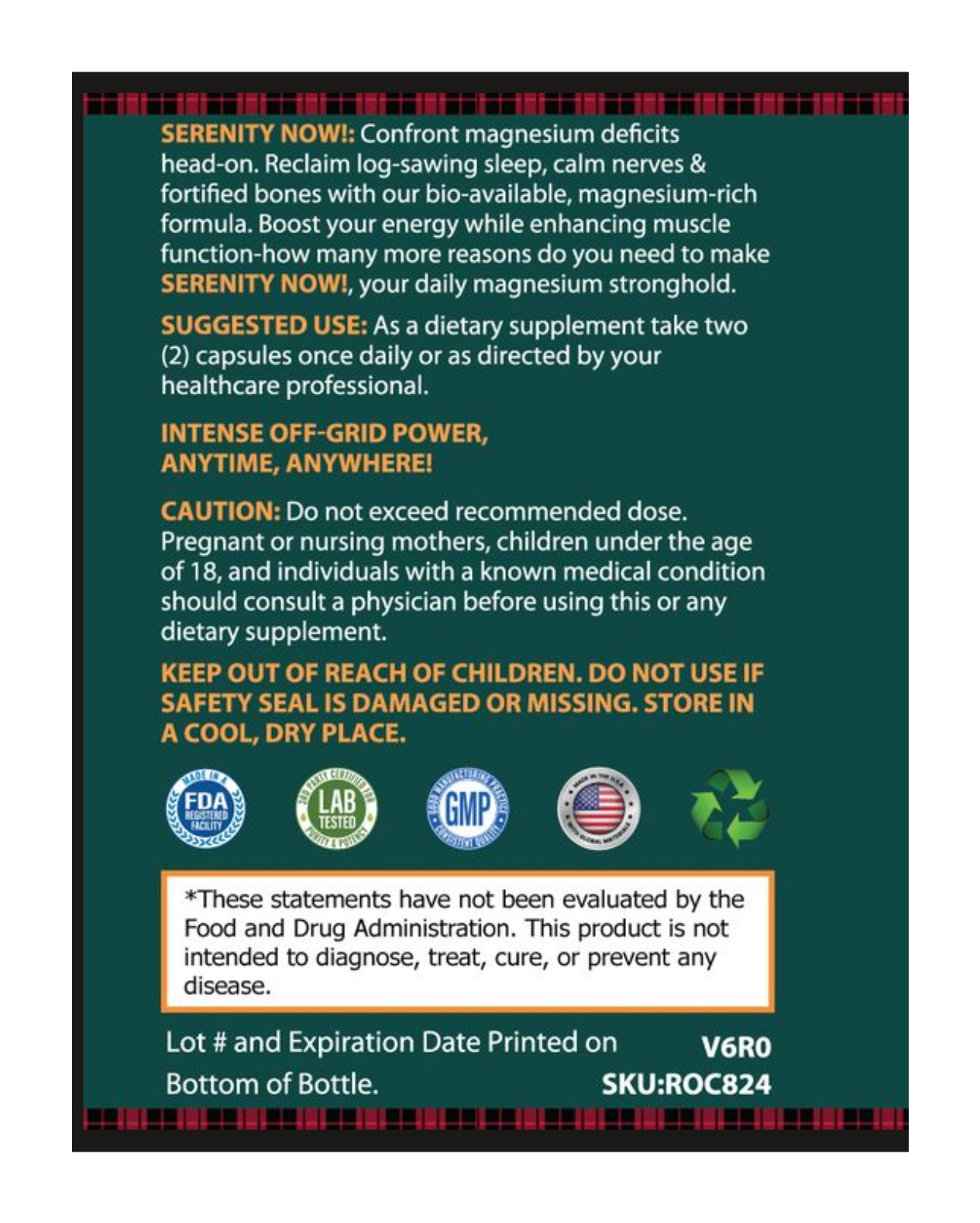 SERENITY NOW! - Bioavailable Magnesium Glycinate