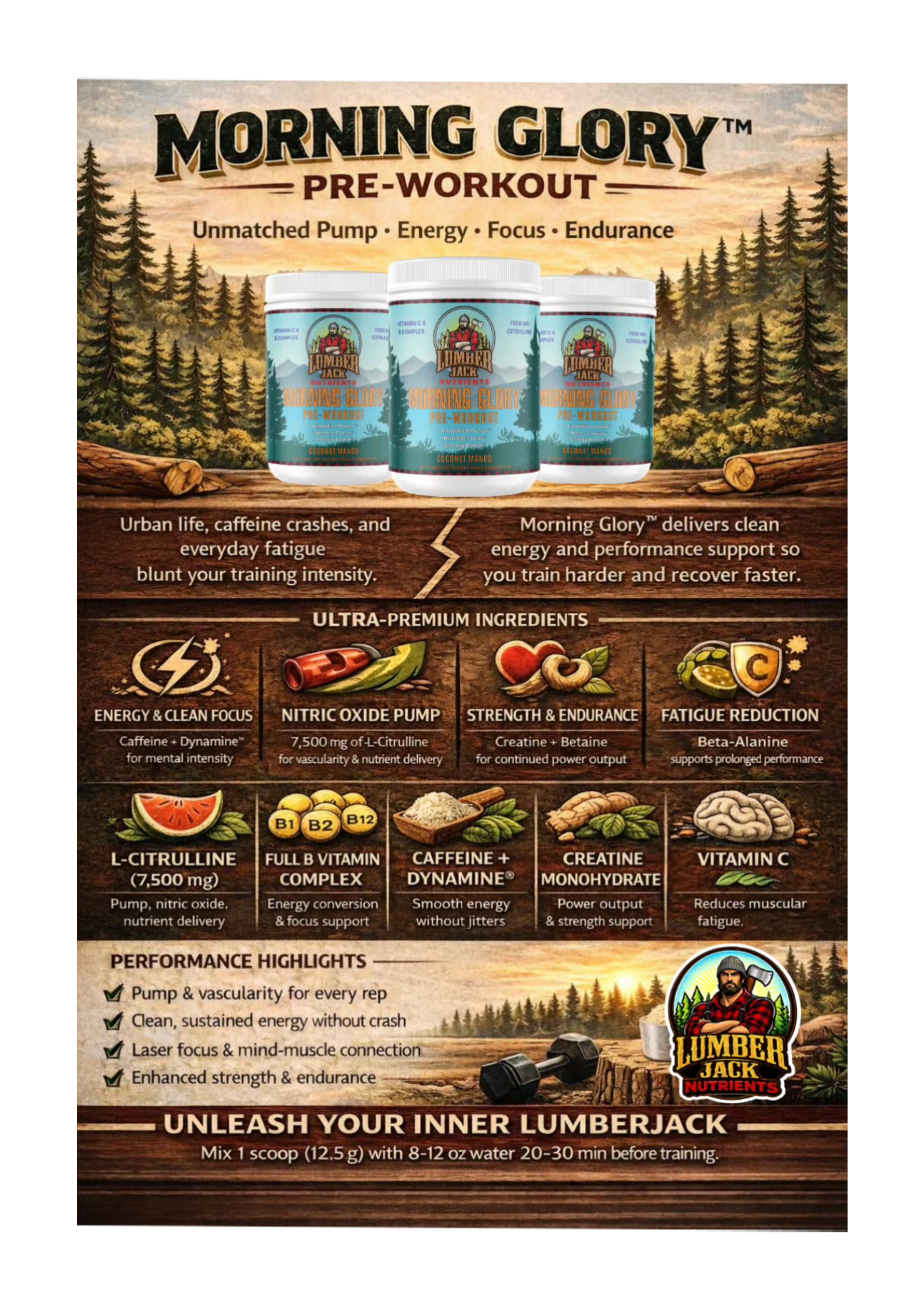 MORNING GLORY Pre-Workout (Coconut Mango)